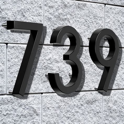 6 inch metal floating house numbers|6 inch house numbers adhesive.